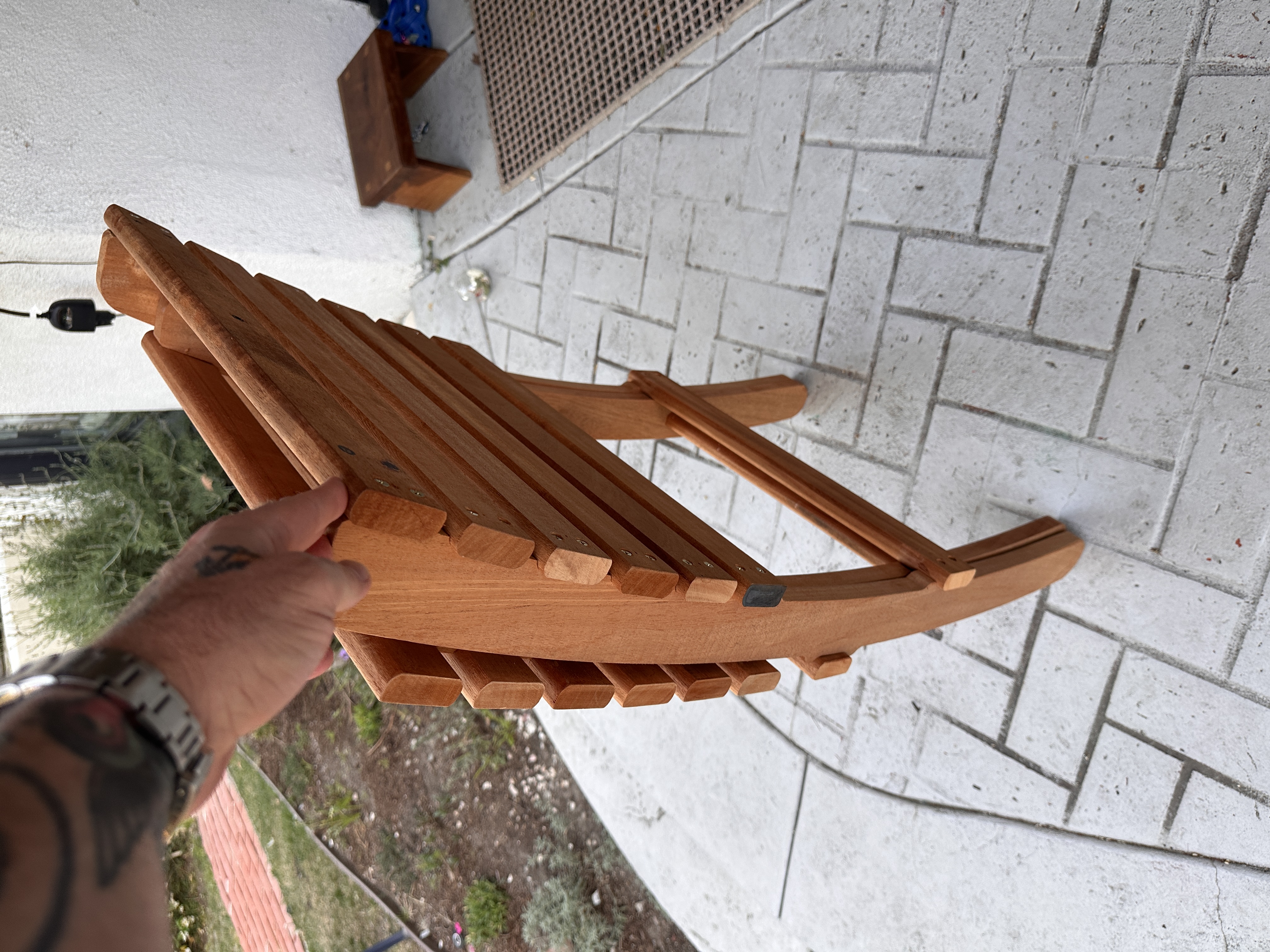 Mahogany nesting chair - folded
