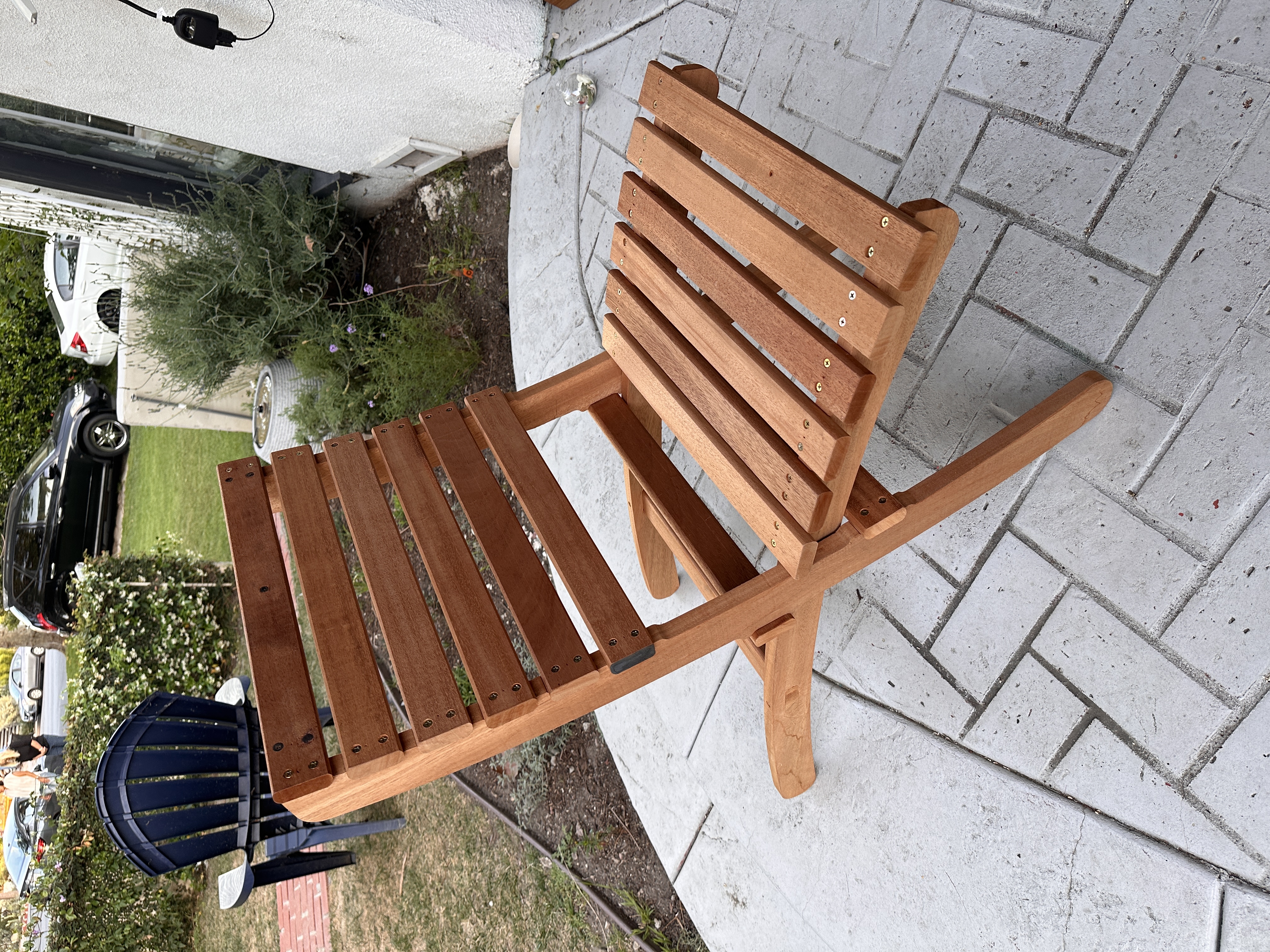 Mahogany nesting chair - open