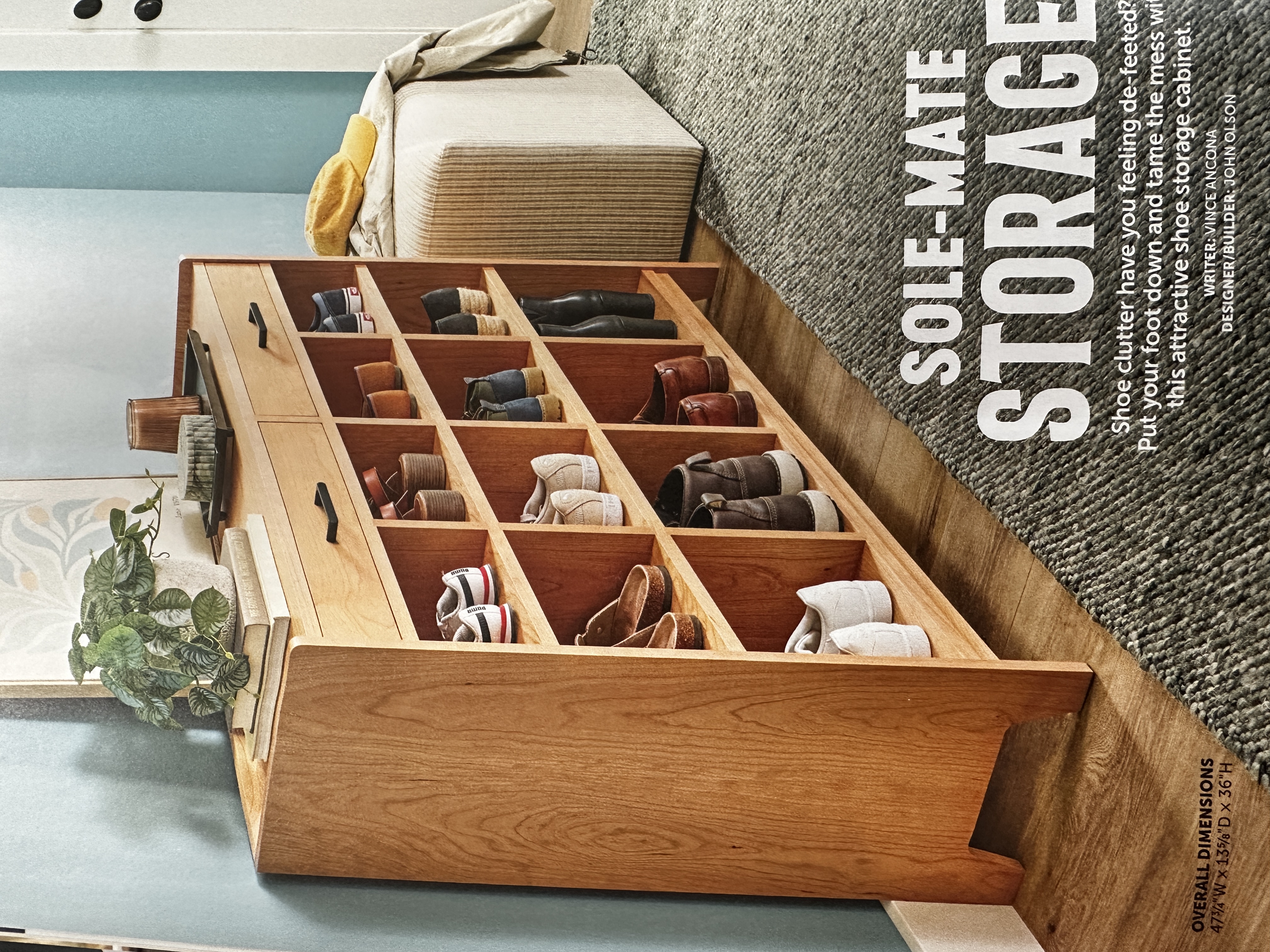 Entryway shoe storage cabinet with compartments