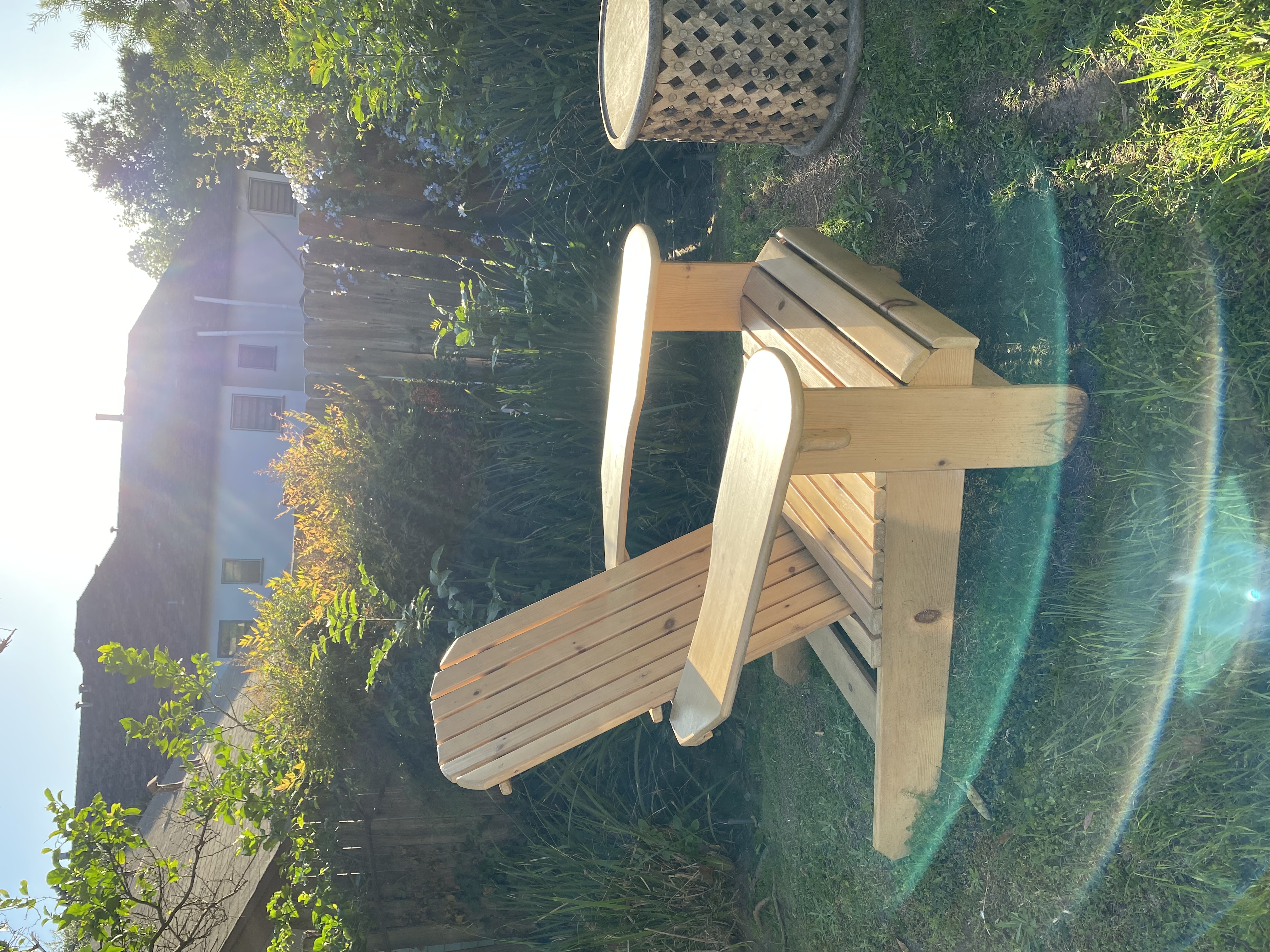 Adirondack chair - side view in sunlight
