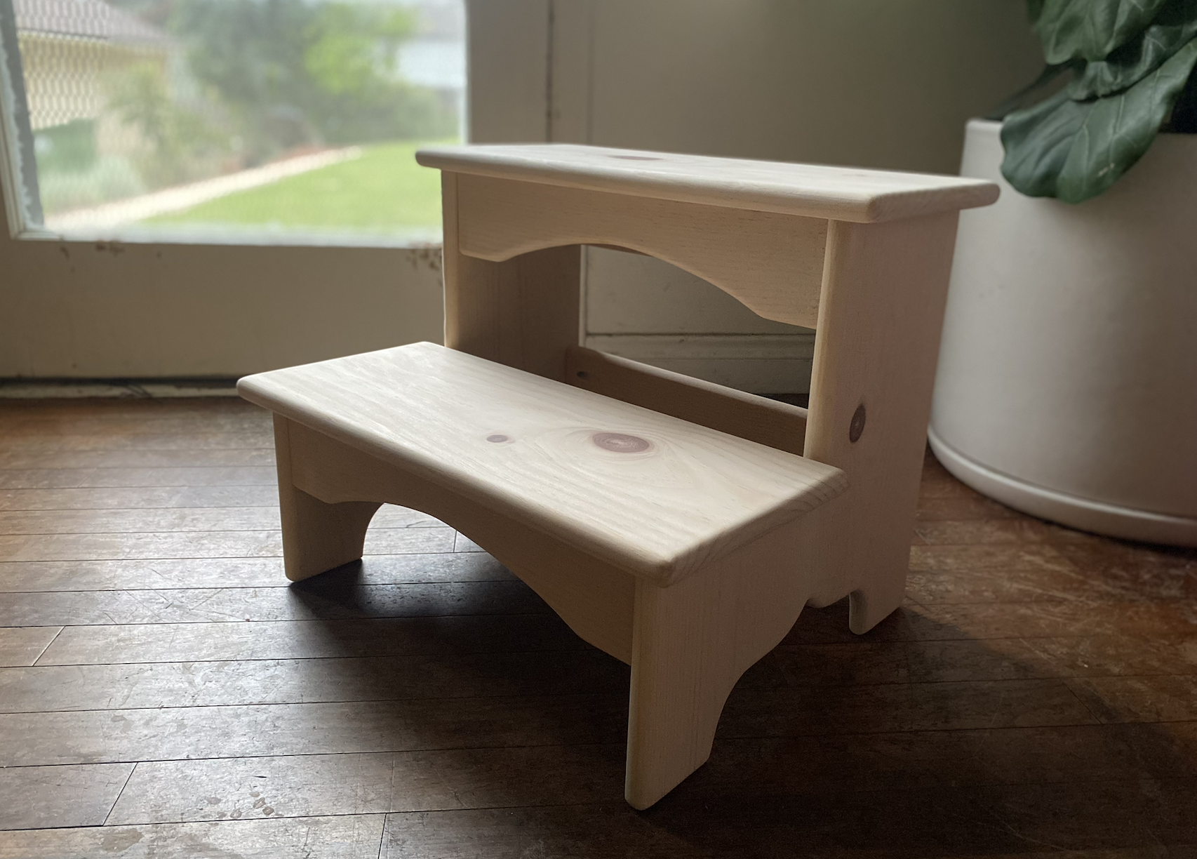 Handmade step stool - front view